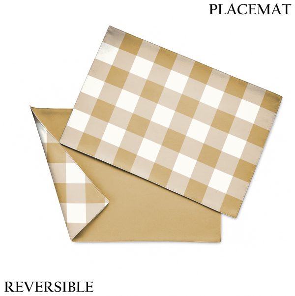 6_0e14b186-4da3-4e2f-b7ad-a4f4ac95addf.jpg SPRING GALLERY SAND BROWN BIG CHECK REVERSIBLE PLACEMATS