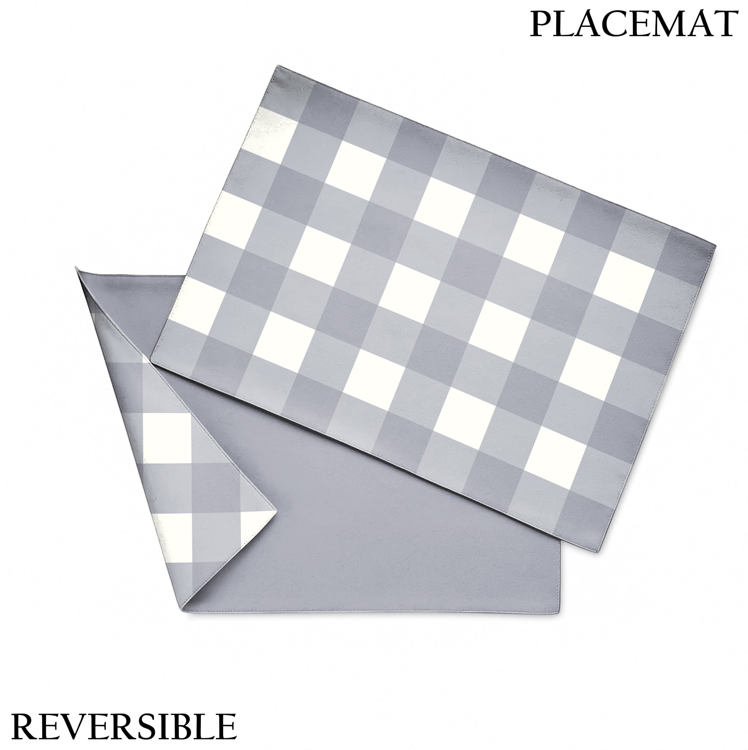 SPRING GALLERY GREY BIG CHECK REVERSIBLE PLACEMATS