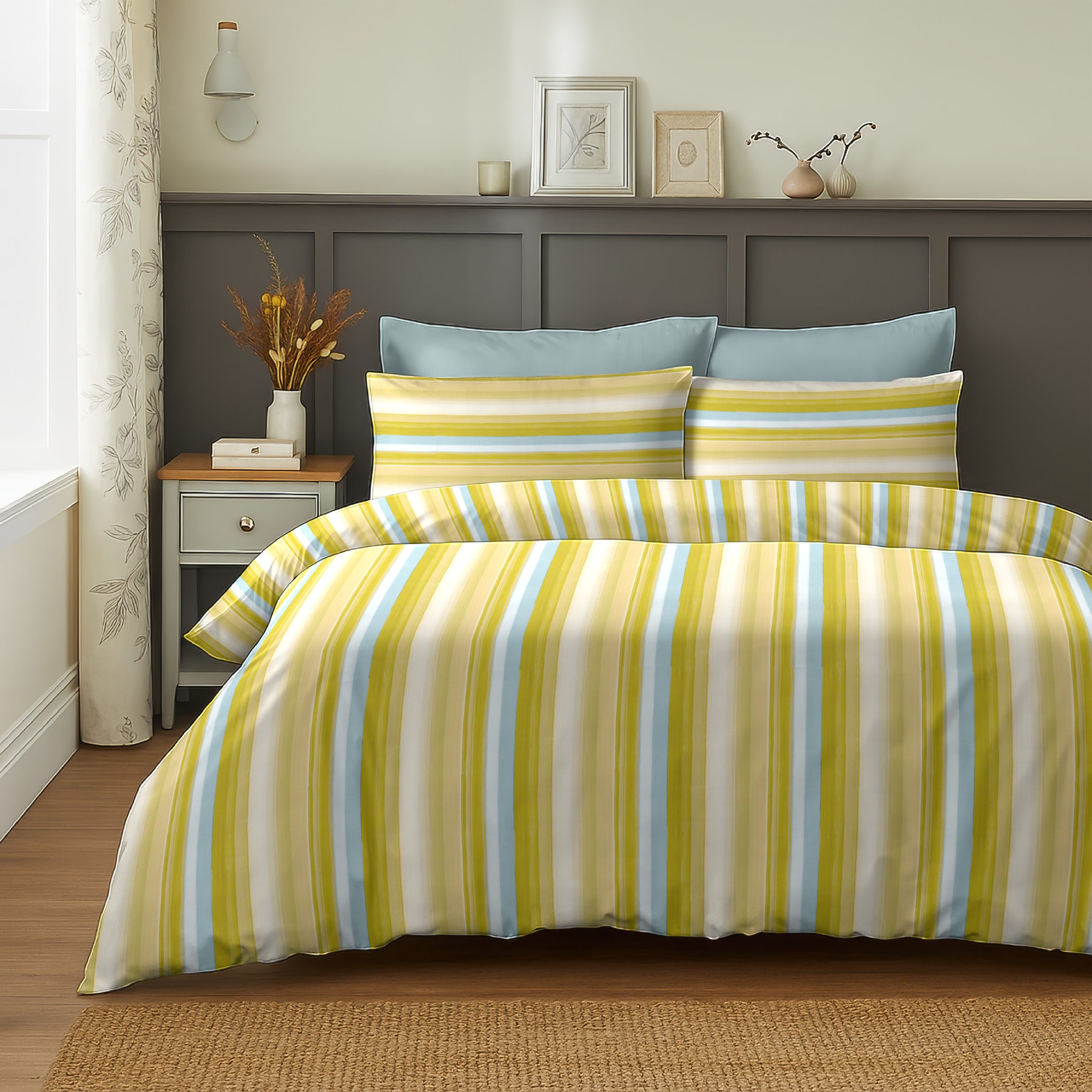 A_8c48bf6e-3044-4118-a4af-b3338cc26ef5.jpg ALVIN STRIPES LEMON BEDSHEET WITH PILLOWCOVER