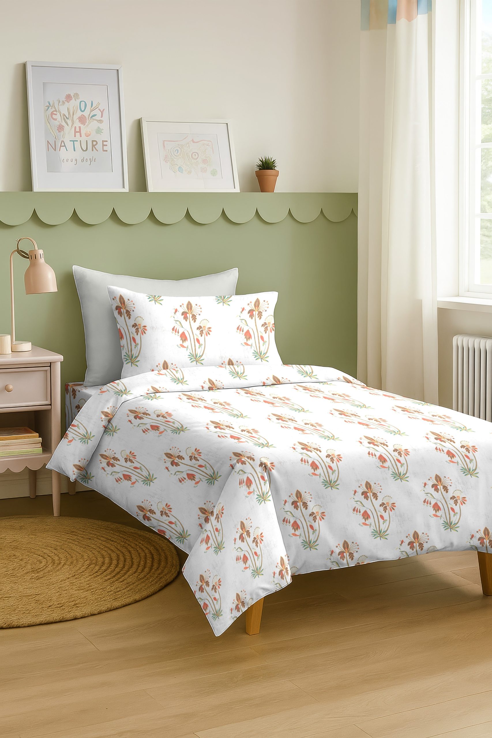 VERONA GREY BEDSHEET WITH PILLOWCOVER