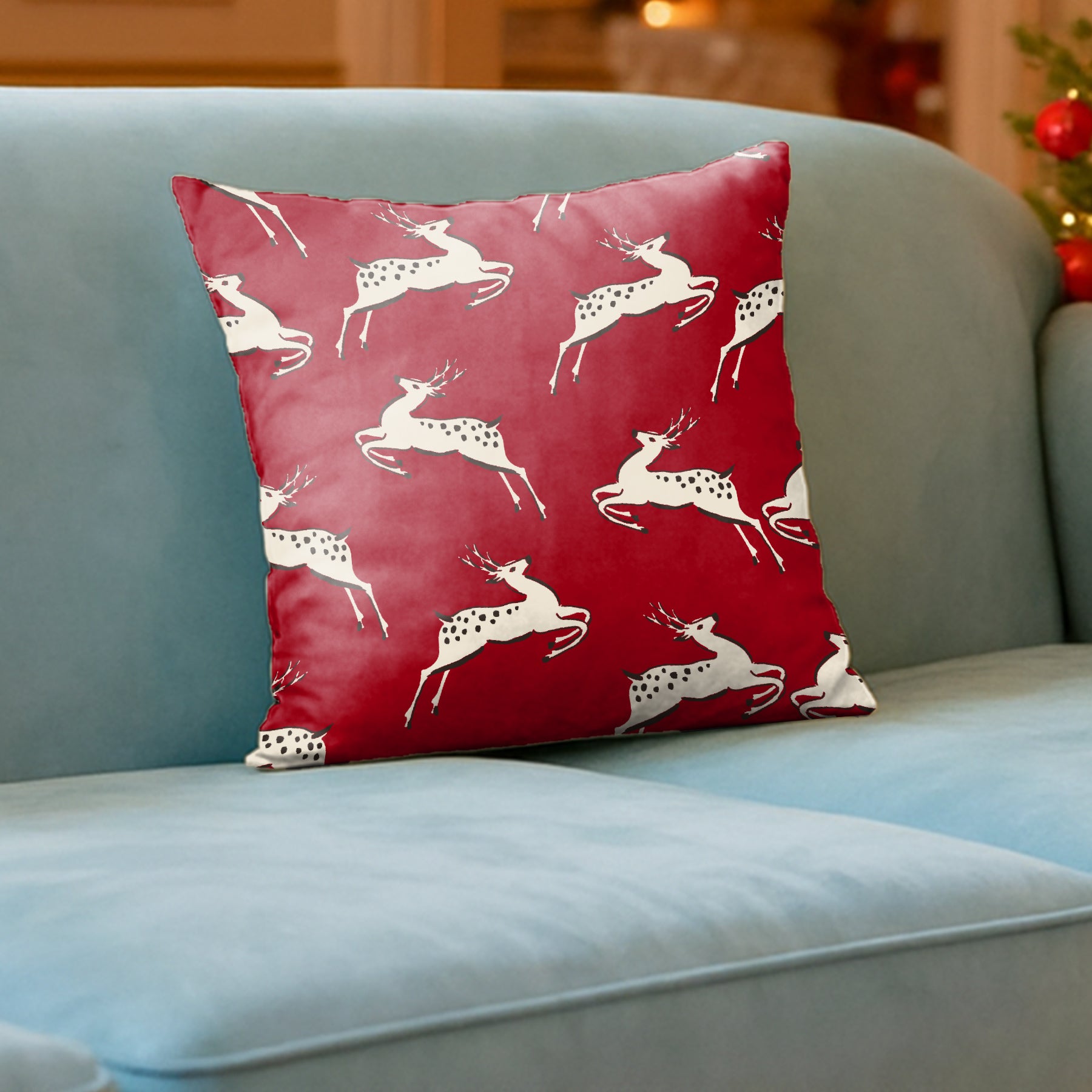 B_1b0d7969-27cc-4967-b452-82bbac87a227.jpg CHRISTMAS RUNNING DEER PATTERN CUSHION COVER (Pack of 2)