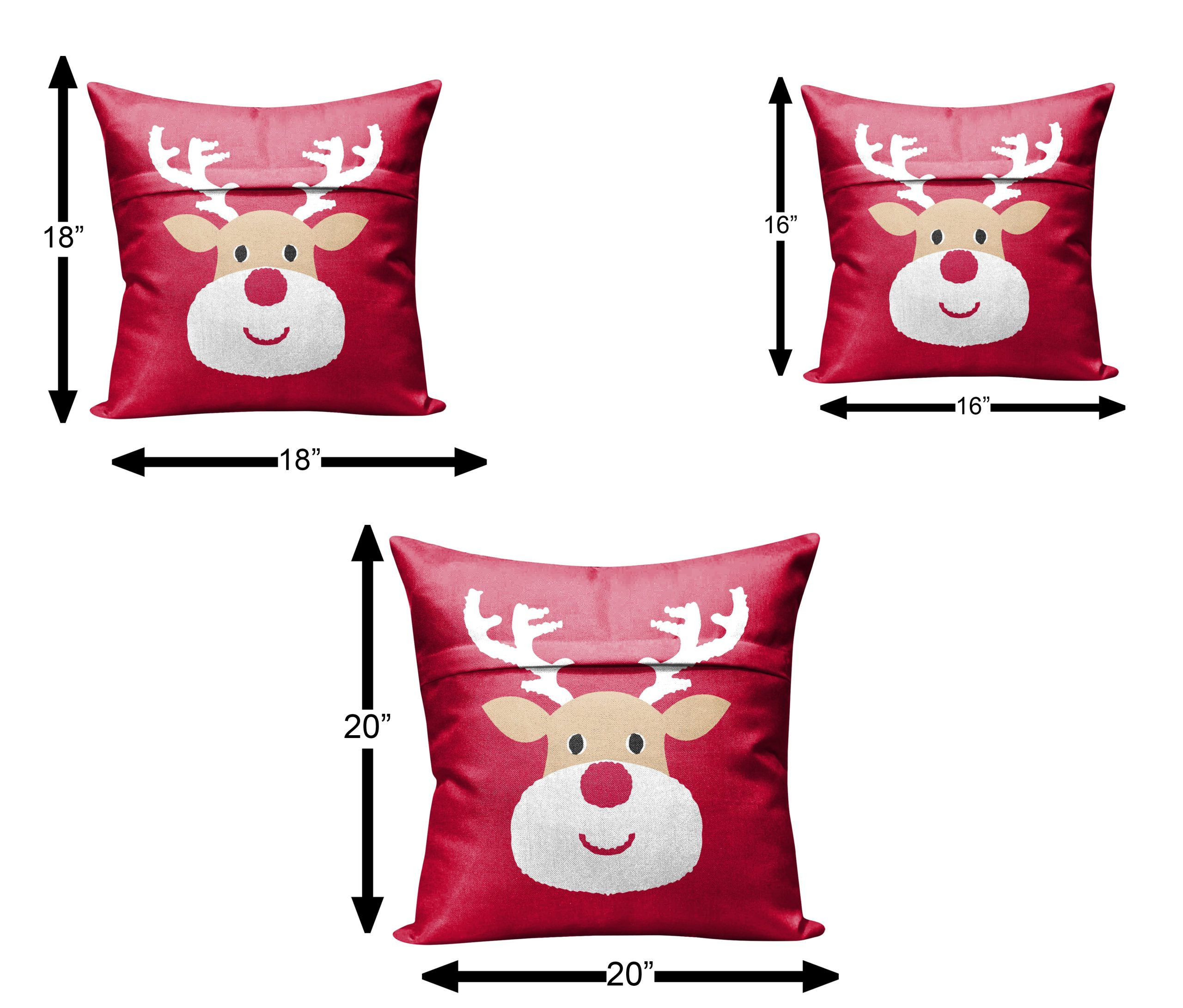 CHRISTMAS RUDOLPH REINDEER CUSHION COVER (Pack of 2)