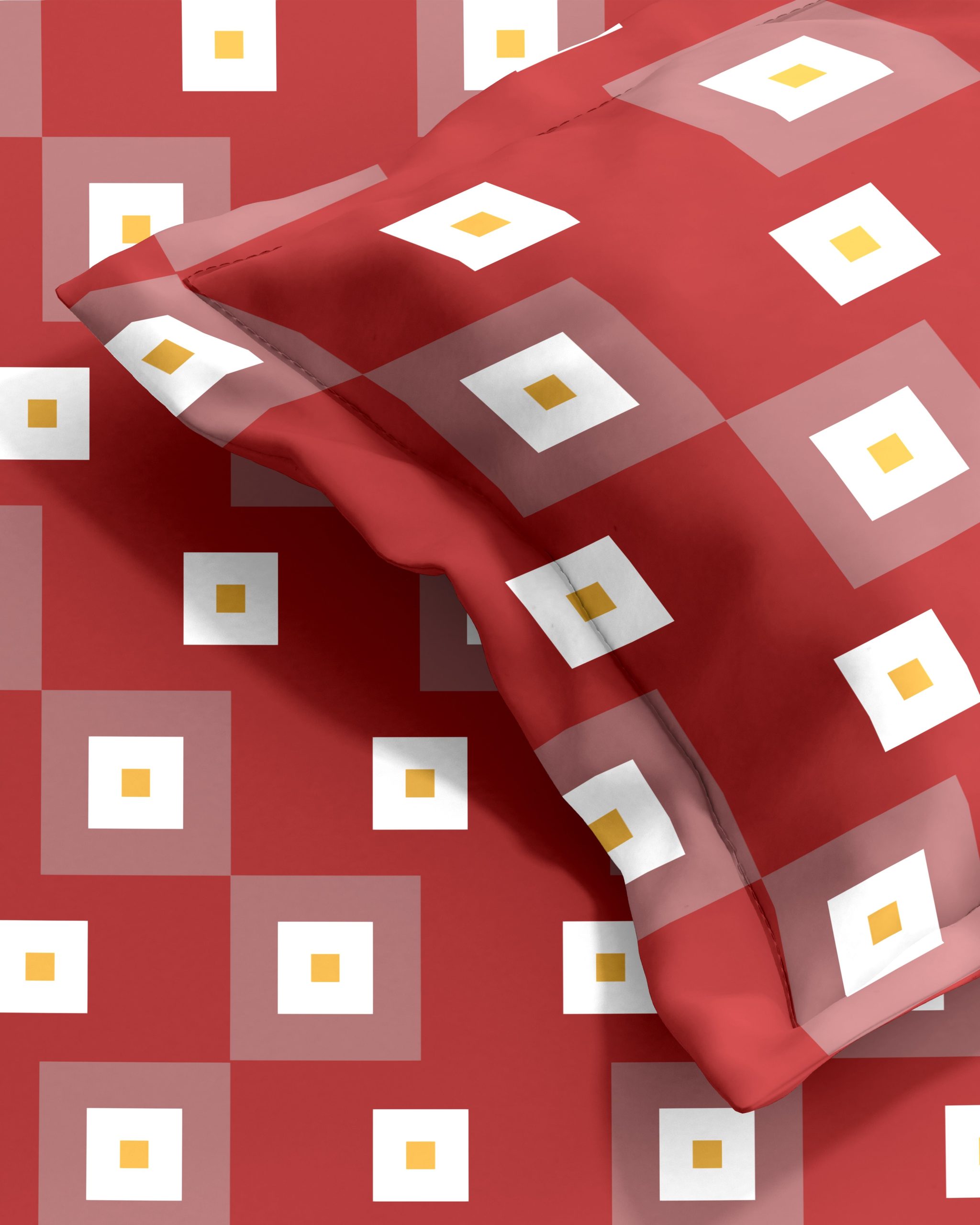 VENICE RED BEDSHEET WITH PILLOWCOVER