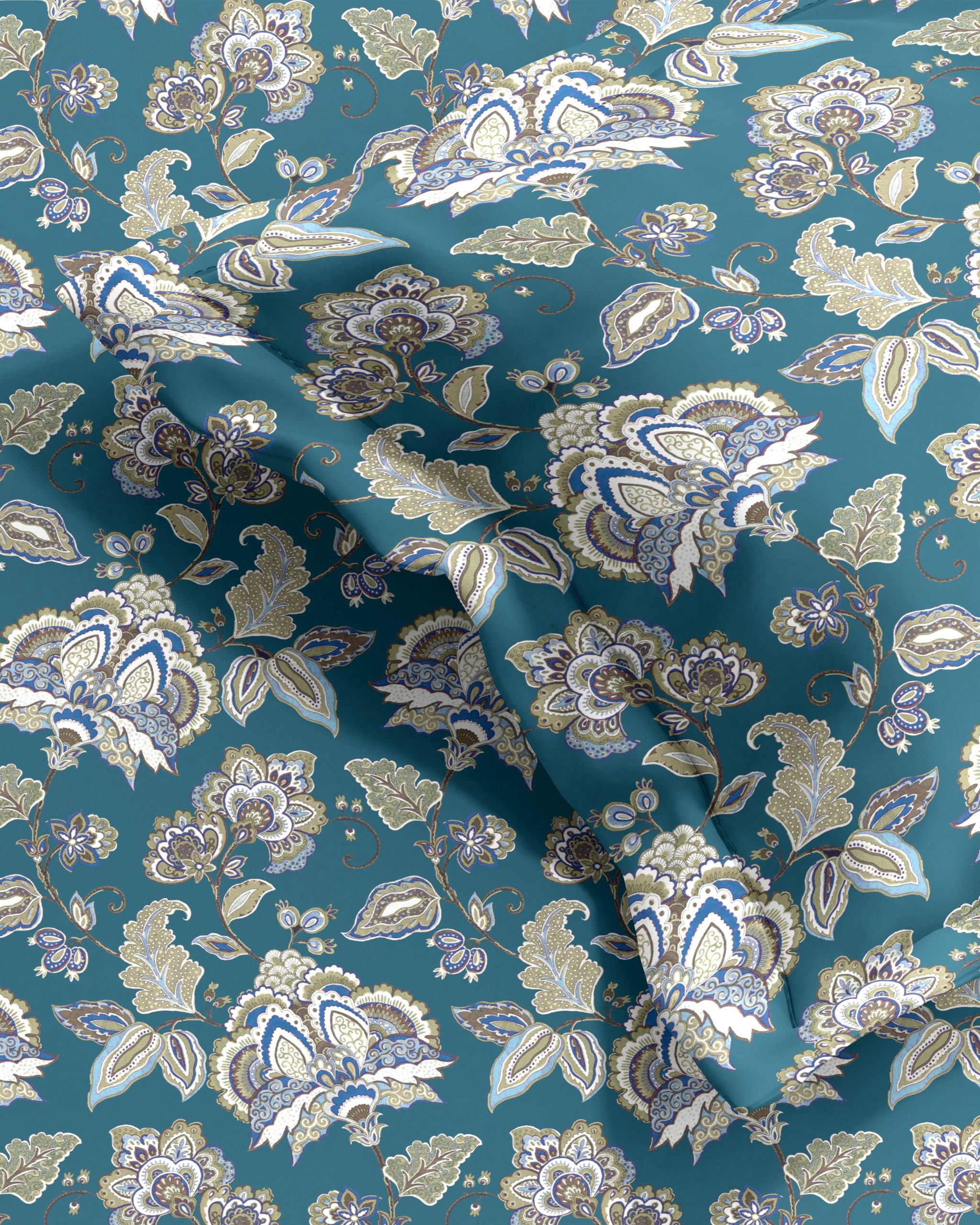 PARIS BLUE BEDSHEET WITH PILLOWCOVER