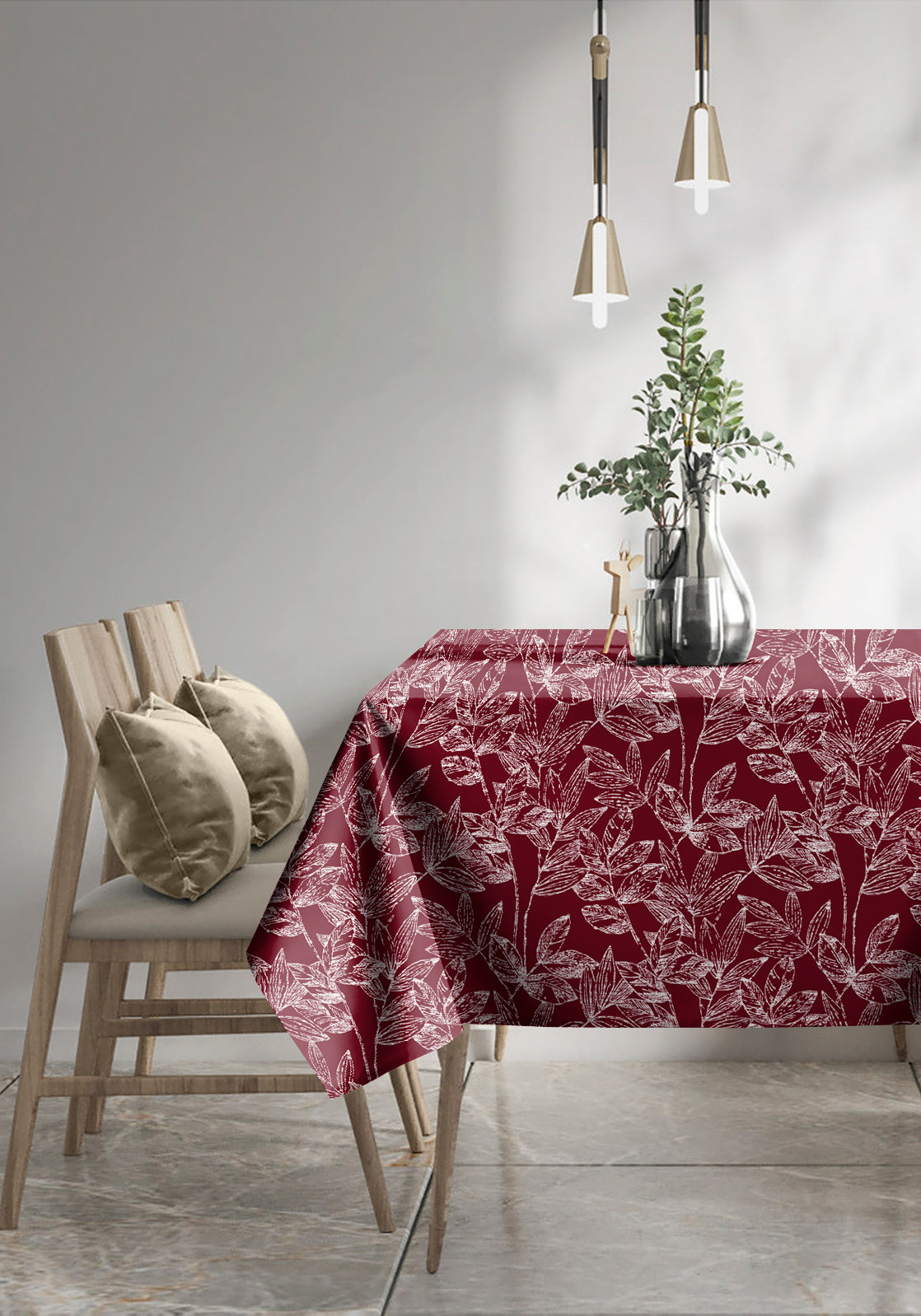 Meadow Maroon Table Cloth
