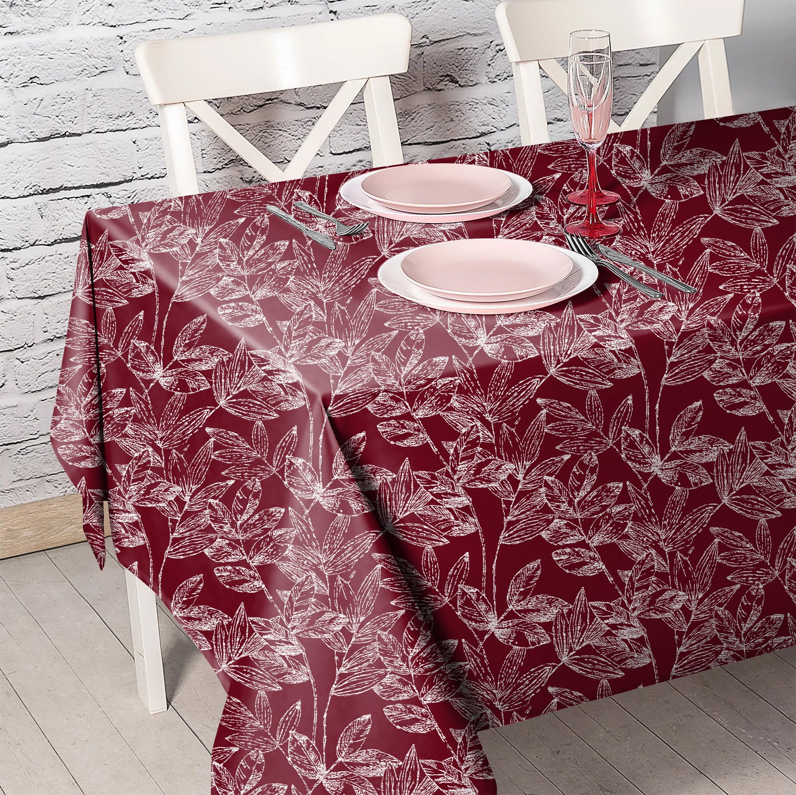 Meadow Maroon Table Cloth