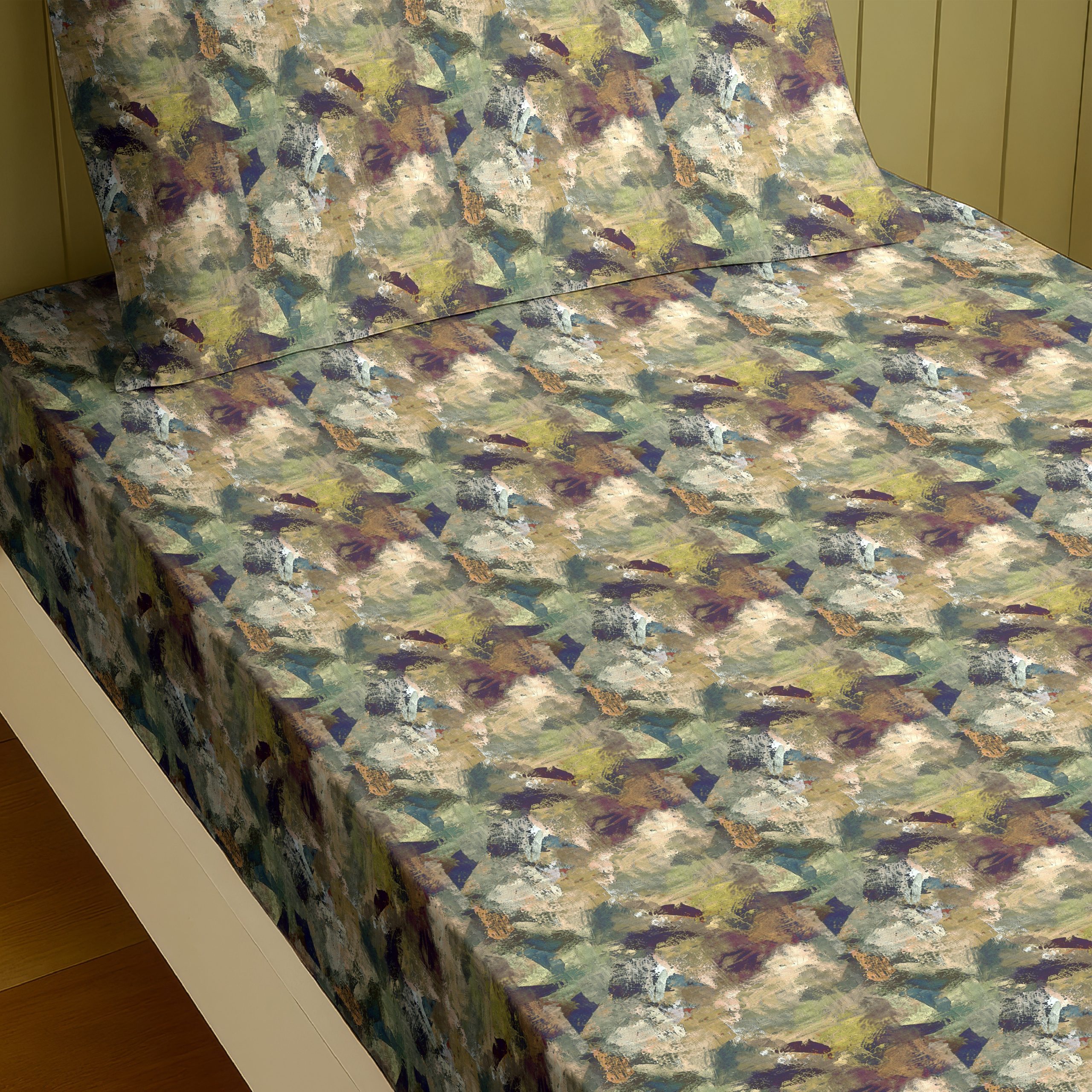 MONACO GREEN BEDSHEET WITH PILLOWCOVER