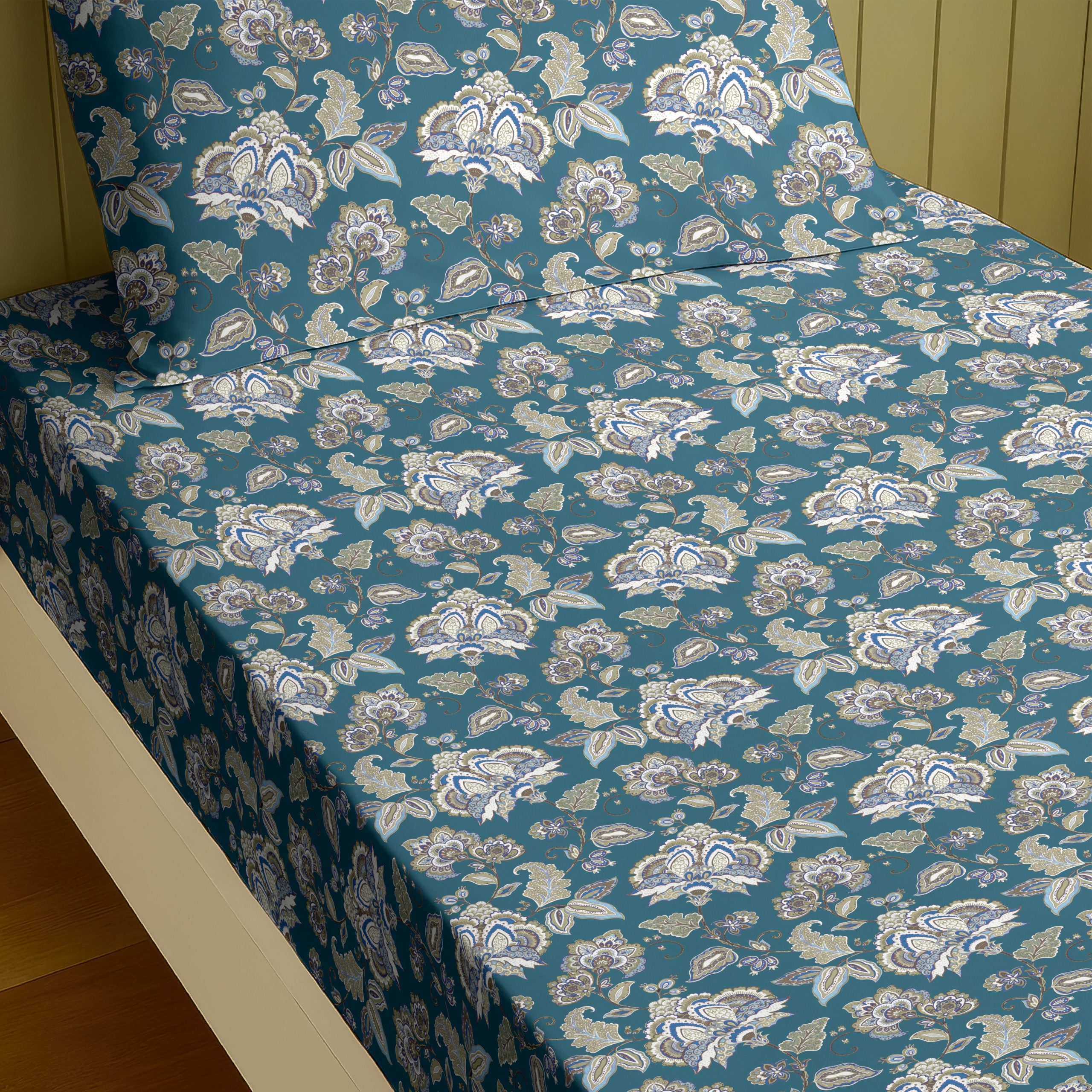 PARIS BLUE BEDSHEET WITH PILLOWCOVER