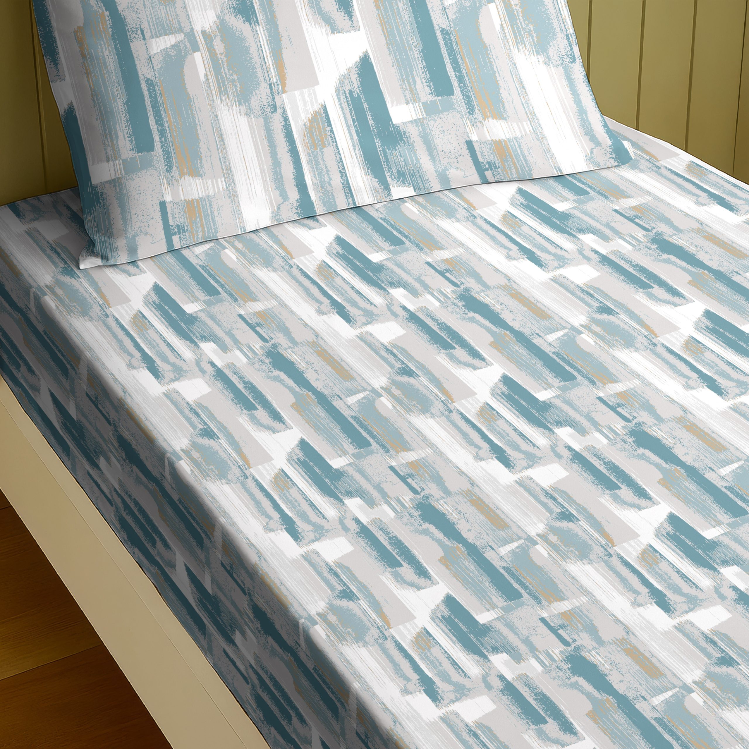 c_d2f89535-9914-479d-a2cc-42cf67fe3b70.jpg ROME BLUE HEART BEDSHEET WITH PILLOWCOVER
