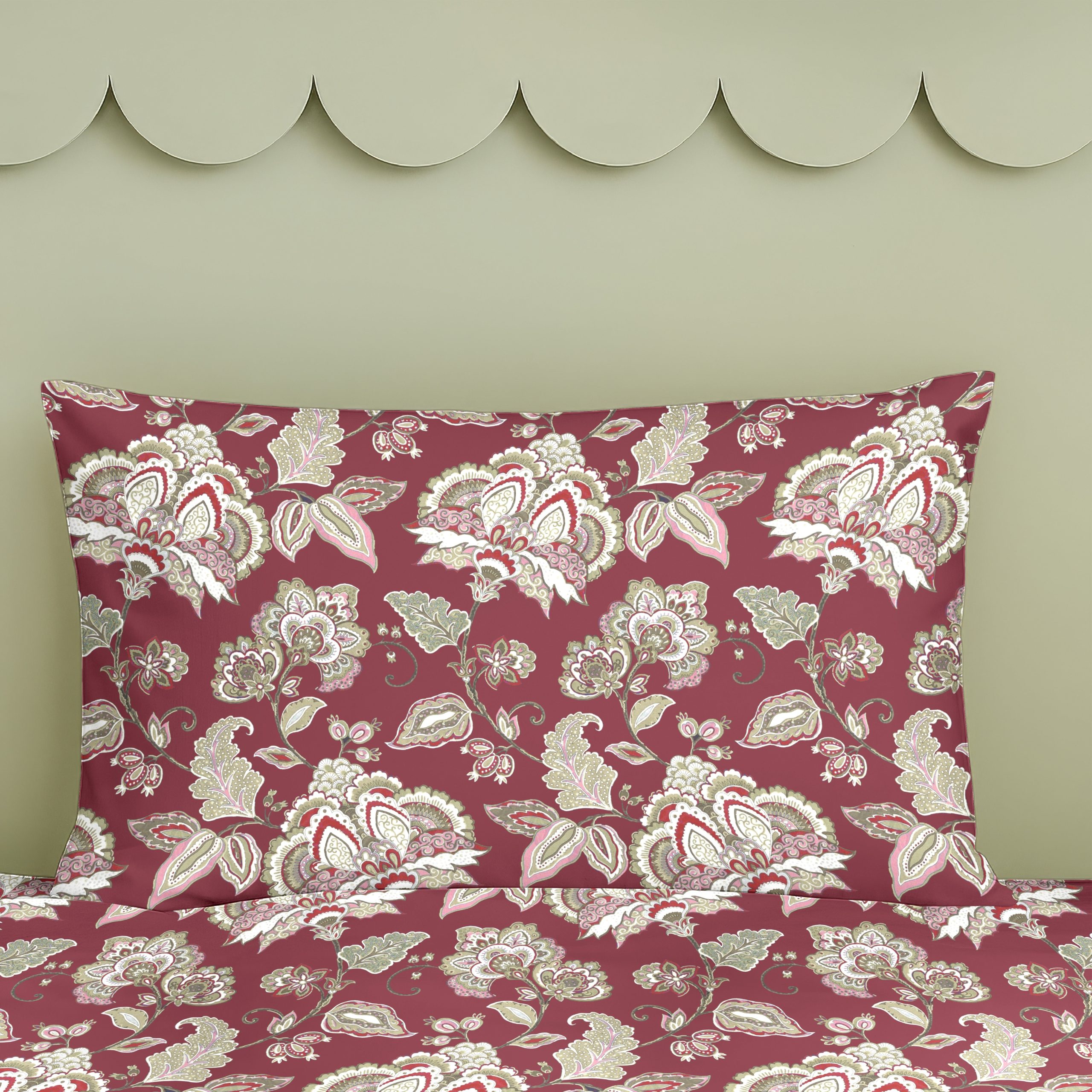 PARIS MAROON BEDSHEET WITH PILLOWCOVER