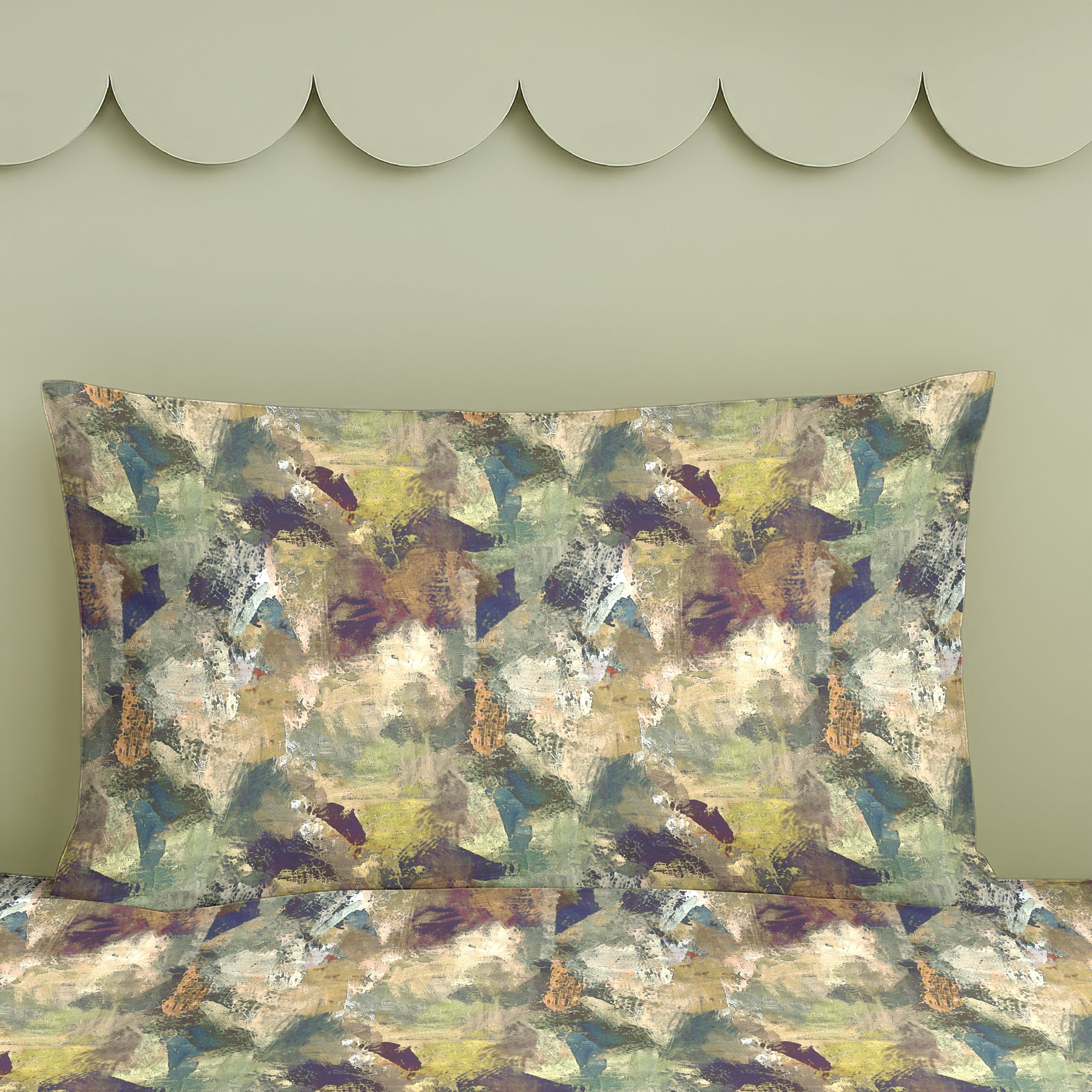 MONACO GREEN BEDSHEET WITH PILLOWCOVER